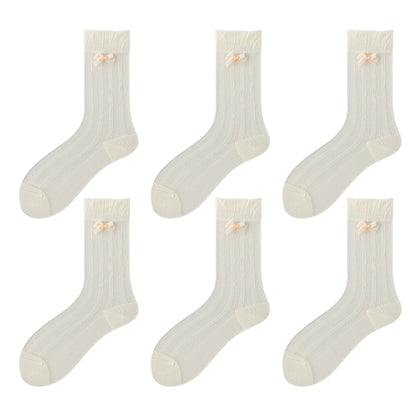 Anna-Kaci Women's 6pk Breathable Sheer Ankle Socks with Bow Accent