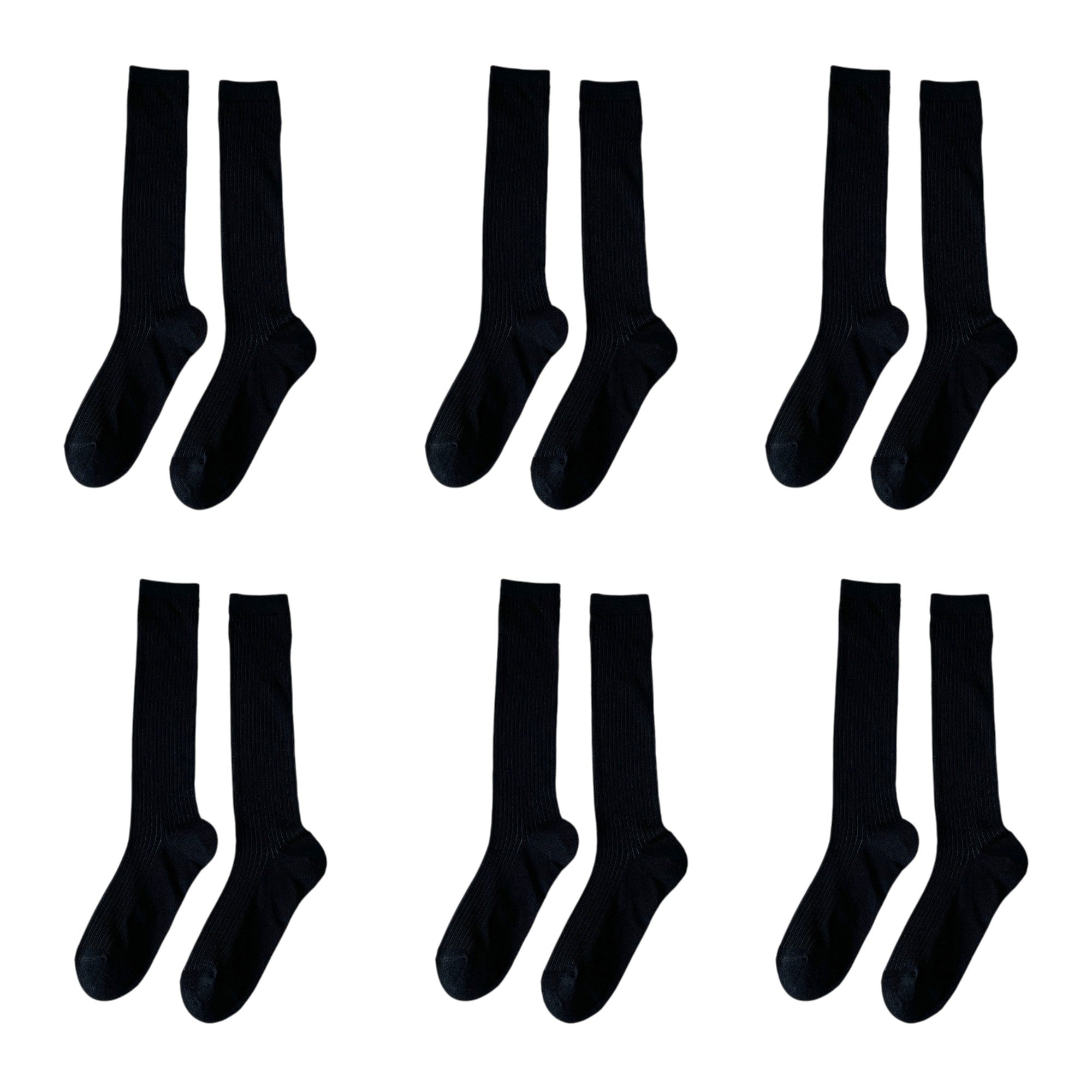 Anna-Kaci Women's 6pk Ribbed Knee - High Socks - Soft & Breathable