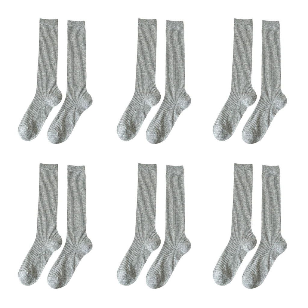 Anna-Kaci Women's 6pk Ribbed Knee - High Socks - Soft & Breathable
