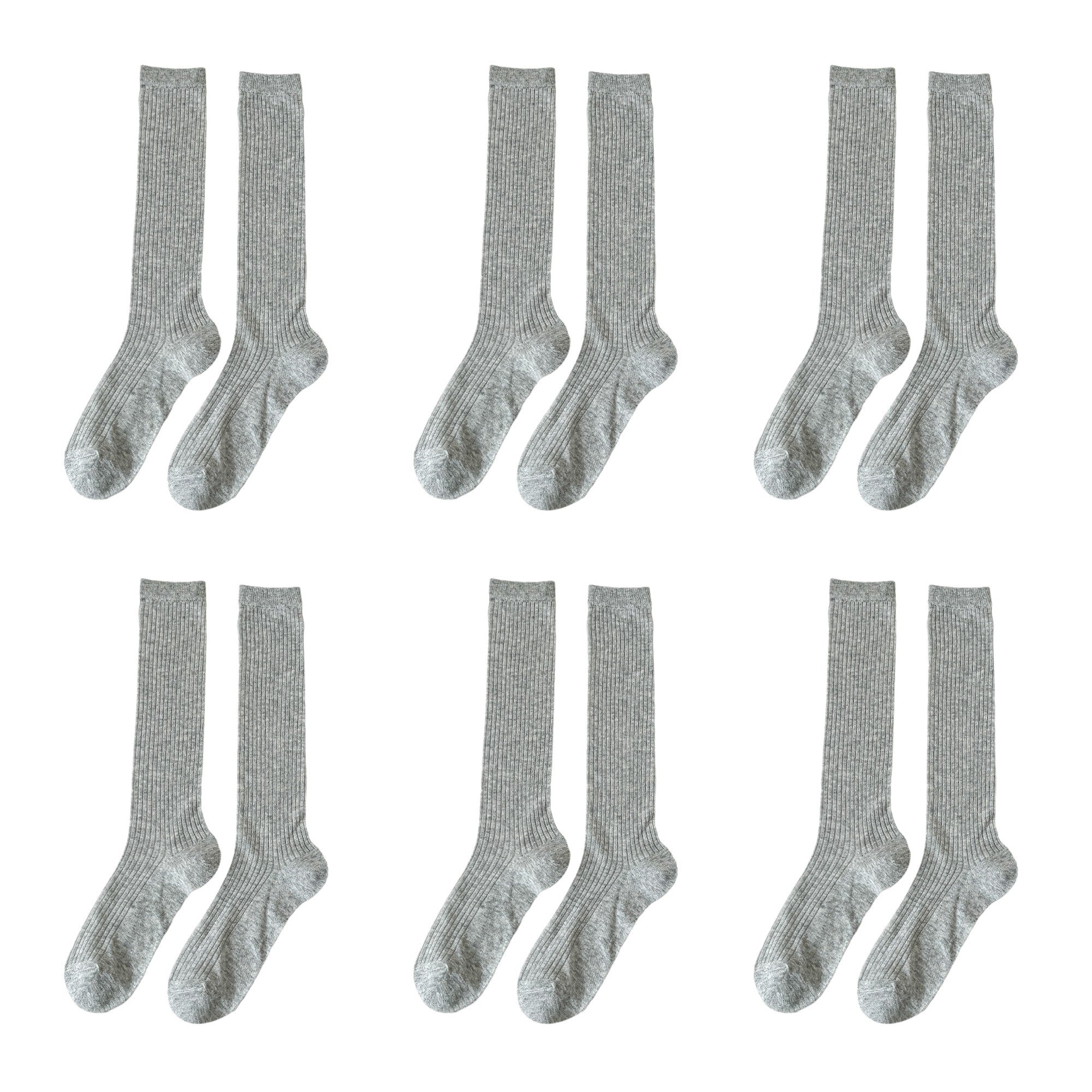 Anna-Kaci Women's 6pk Ribbed Knee - High Socks - Soft & Breathable