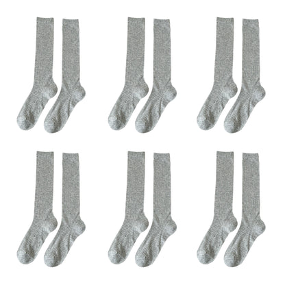 Anna-Kaci Women's 6pk Ribbed Knee - High Socks - Soft & Breathable
