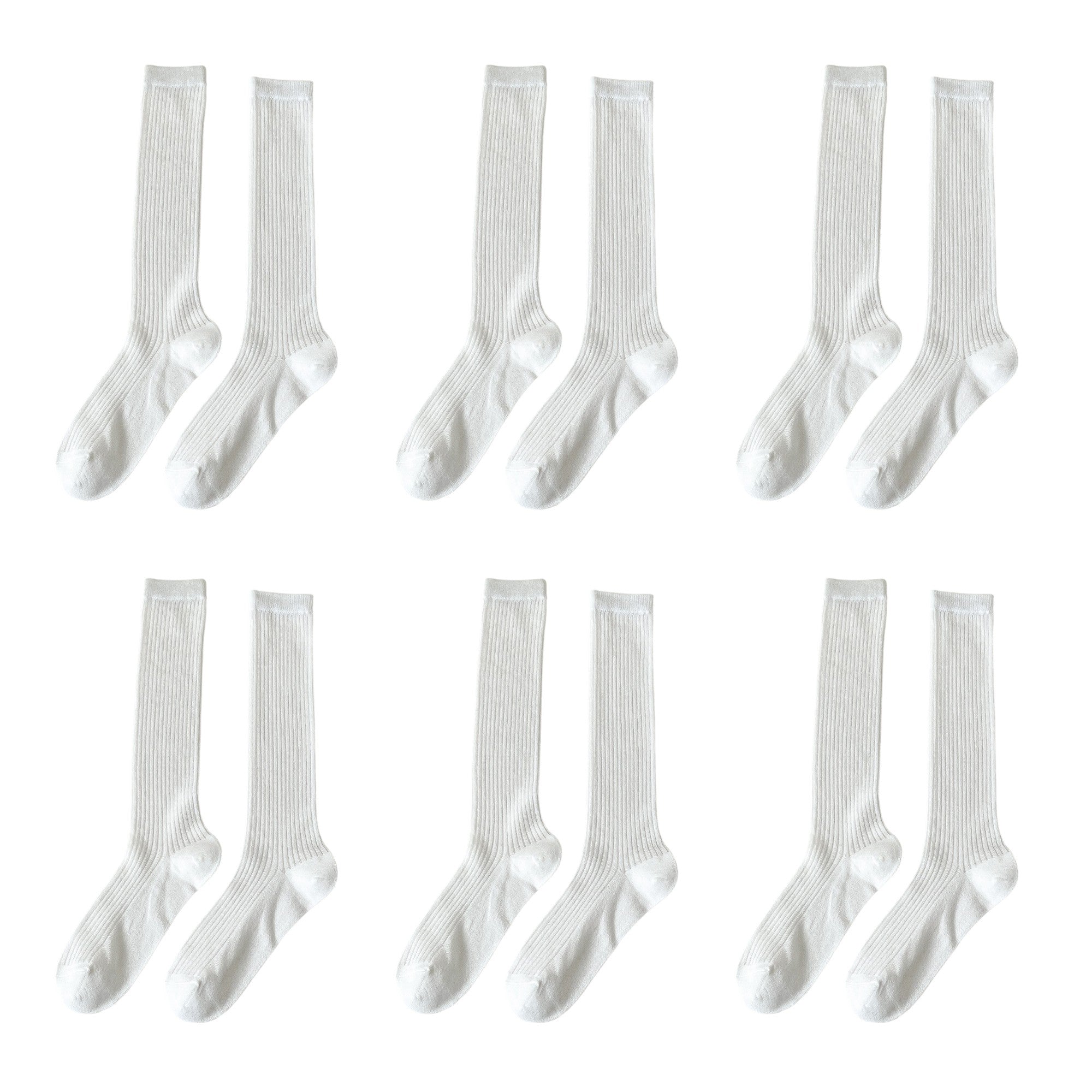 Anna-Kaci Women's 6pk Ribbed Knee - High Socks - Soft & Breathable