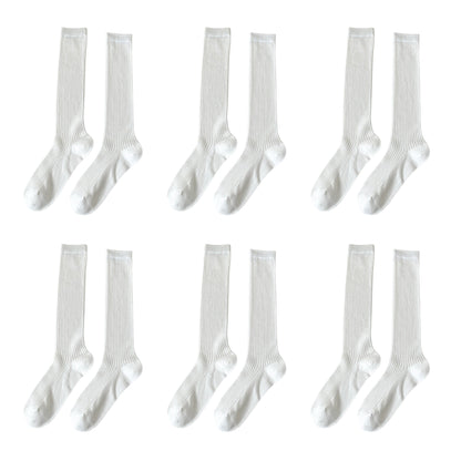 Anna-Kaci Women's 6pk Ribbed Knee - High Socks - Soft & Breathable