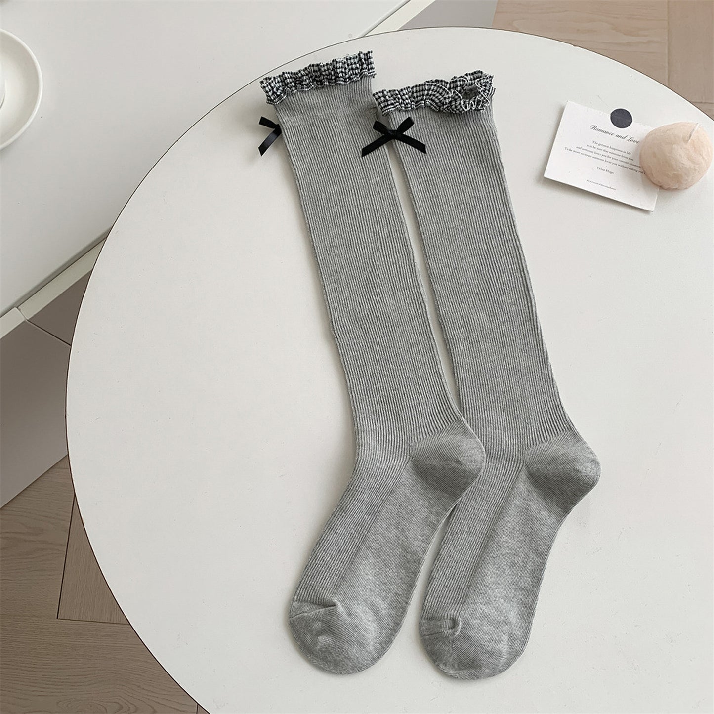 Anna-Kaci Women's 6pk Knee - High Socks with Bow and Patterned Cuff