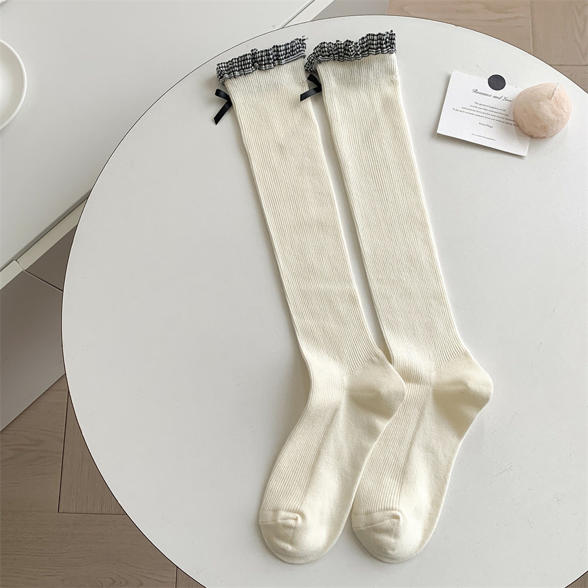 Anna-Kaci Women's 6pk Knee - High Socks with Bow and Patterned Cuff