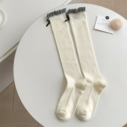 Anna-Kaci Women's 6pk Knee - High Socks with Bow and Patterned Cuff
