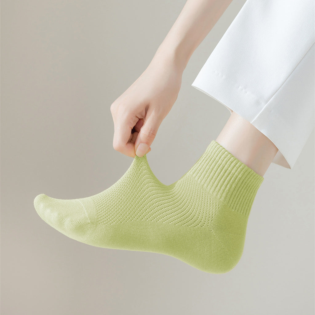 Anna-Kaci Women's 6pk Breathable Mesh Knit Casual Ankle Socks