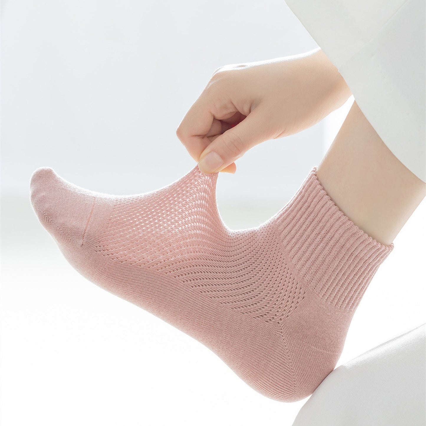 Anna-Kaci Women's 6pk Breathable Mesh Knit Casual Ankle Socks