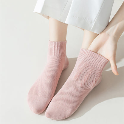 Anna-Kaci Women's 6pk Breathable Mesh Knit Casual Ankle Socks