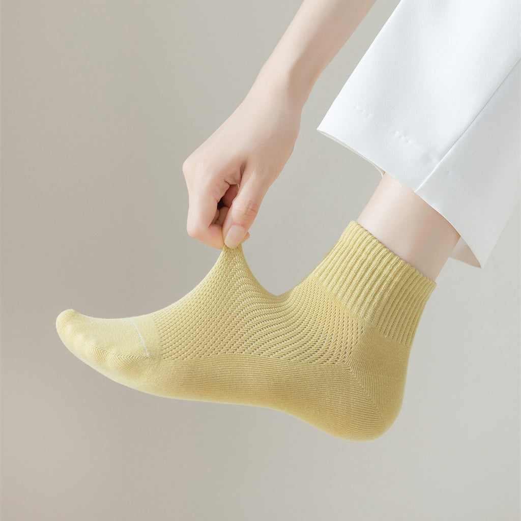 Anna-Kaci Women's 6pk Breathable Mesh Knit Casual Ankle Socks