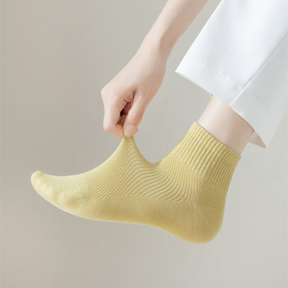 Anna-Kaci Women's 6pk Breathable Mesh Knit Casual Ankle Socks