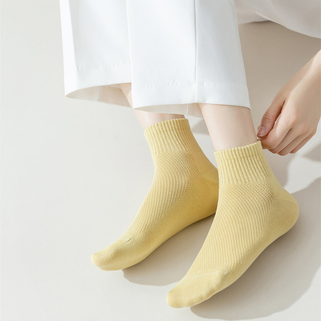 Anna-Kaci Women's 6pk Breathable Mesh Knit Casual Ankle Socks