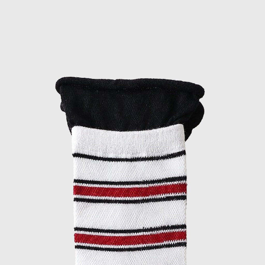 Anna-Kaci Women's 6pk Striped Ankle Socks with Cuffed Design