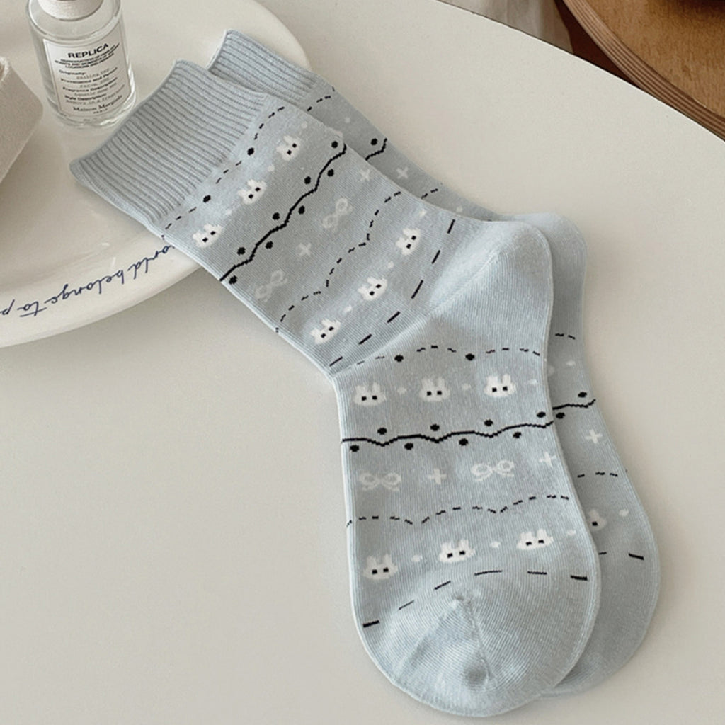 Anna-Kaci Women's Cotton Blend Socks 3-Pair Pack with Cute Animal Print Comfortable and Soft