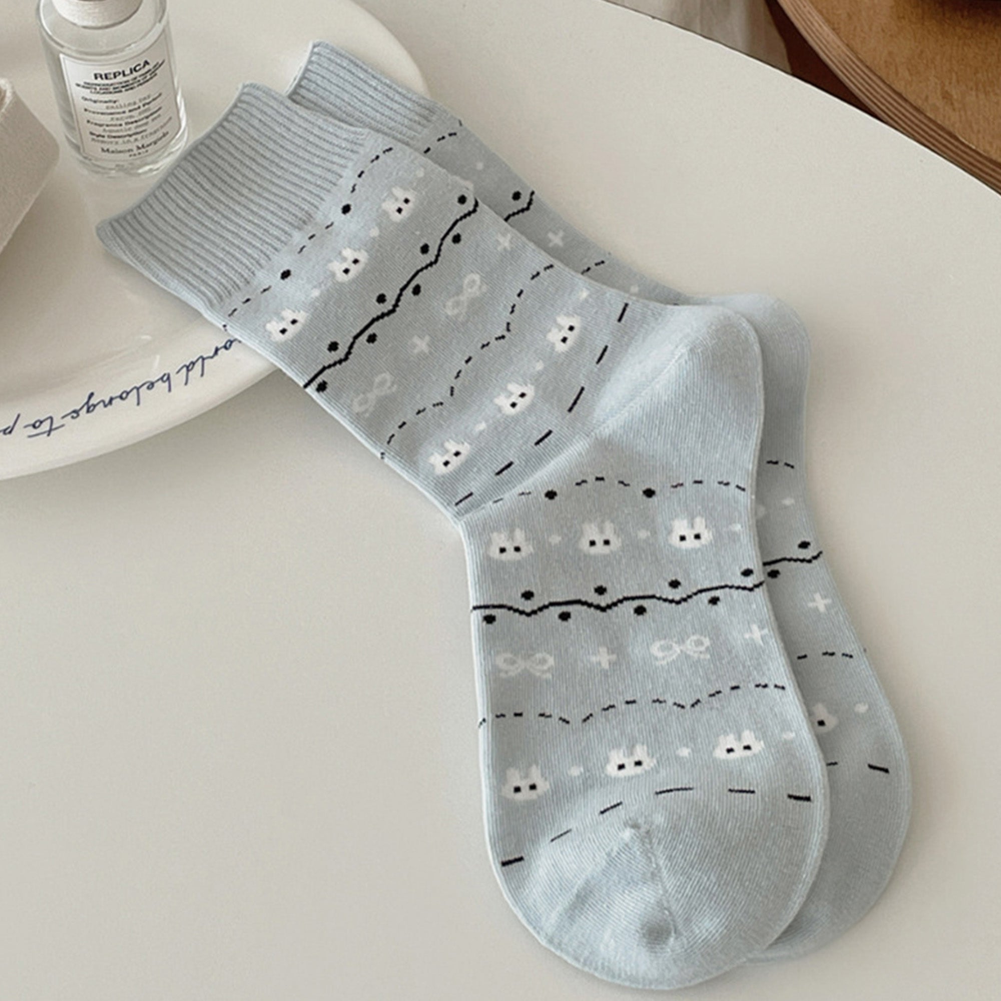 Anna-Kaci Women's Cotton Blend Socks 3-Pair Pack with Cute Animal Print Comfortable and Soft