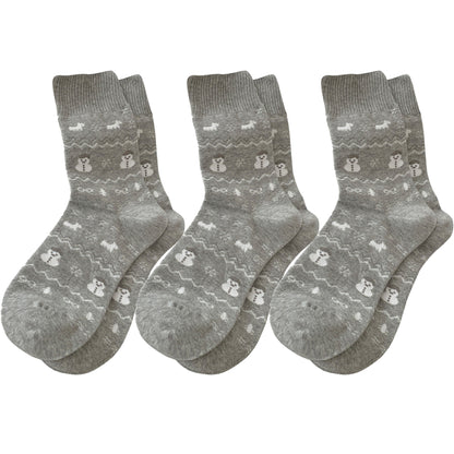 Anna-Kaci Women's Cotton Blend Socks 3-Pair Pack with Cute Animal Print Comfortable and Soft