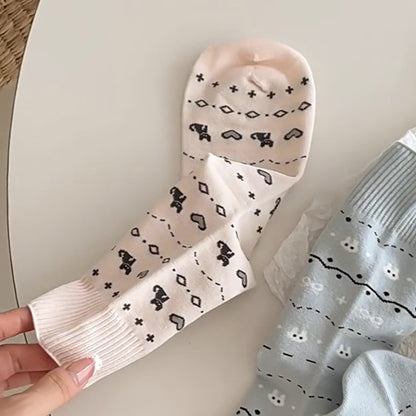 Anna-Kaci Women's Cotton Blend Socks 3-Pair Pack with Cute Animal Print Comfortable and Soft