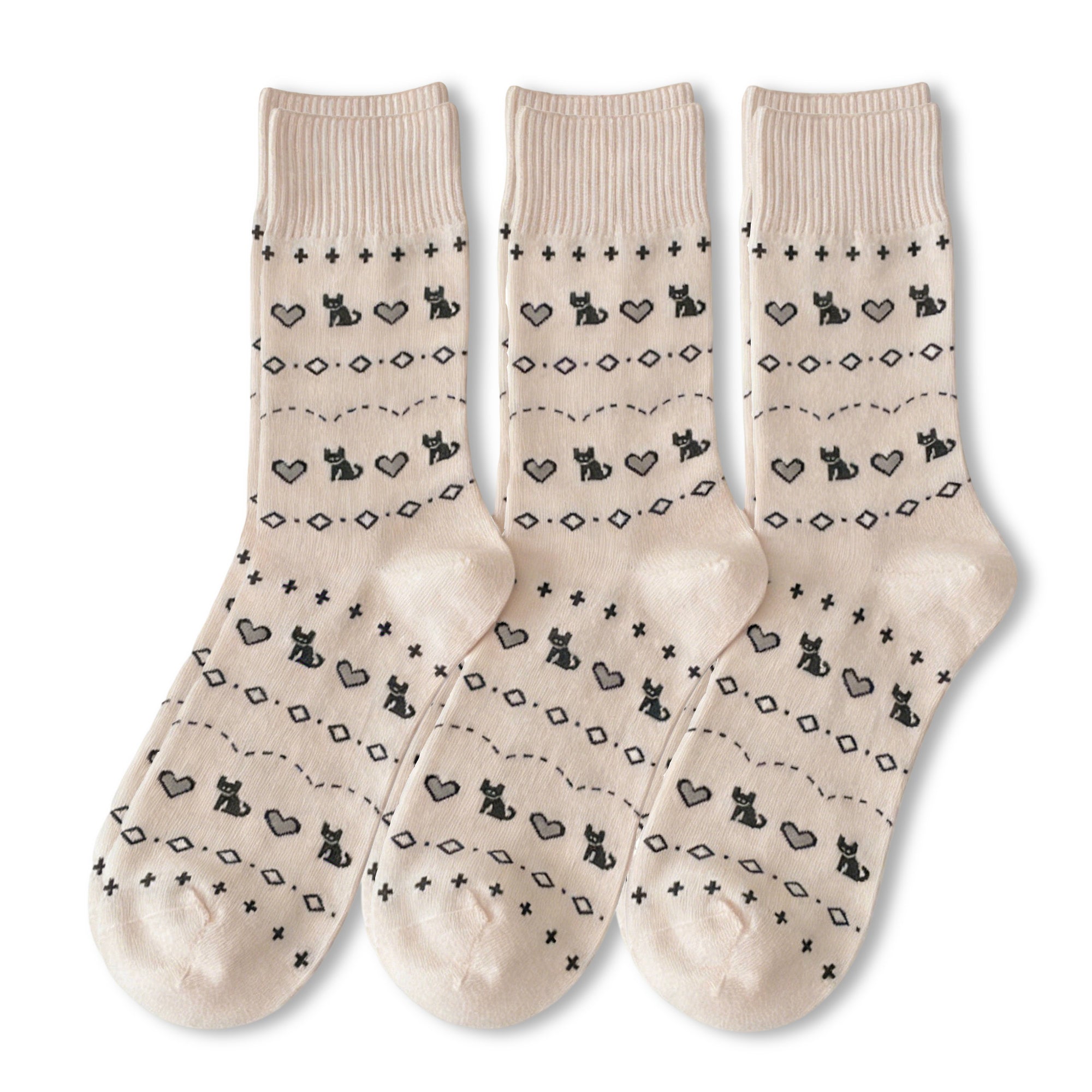 Anna-Kaci Womens Cotton Blend Crew Socks 3 Pair Pack Soft Everyday Casual Comfort