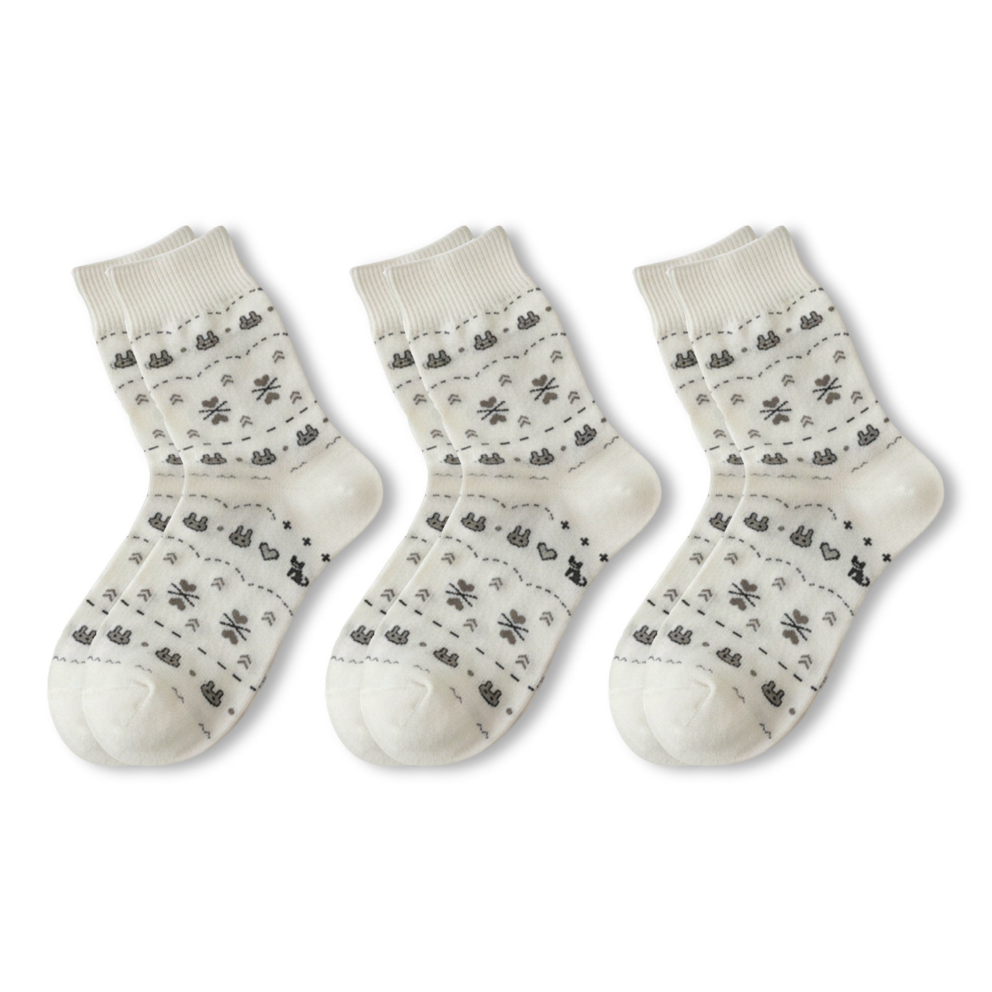 Anna-Kaci Womens Cotton Blend Crew Socks 3 Pair Pack Soft Everyday Casual Comfort