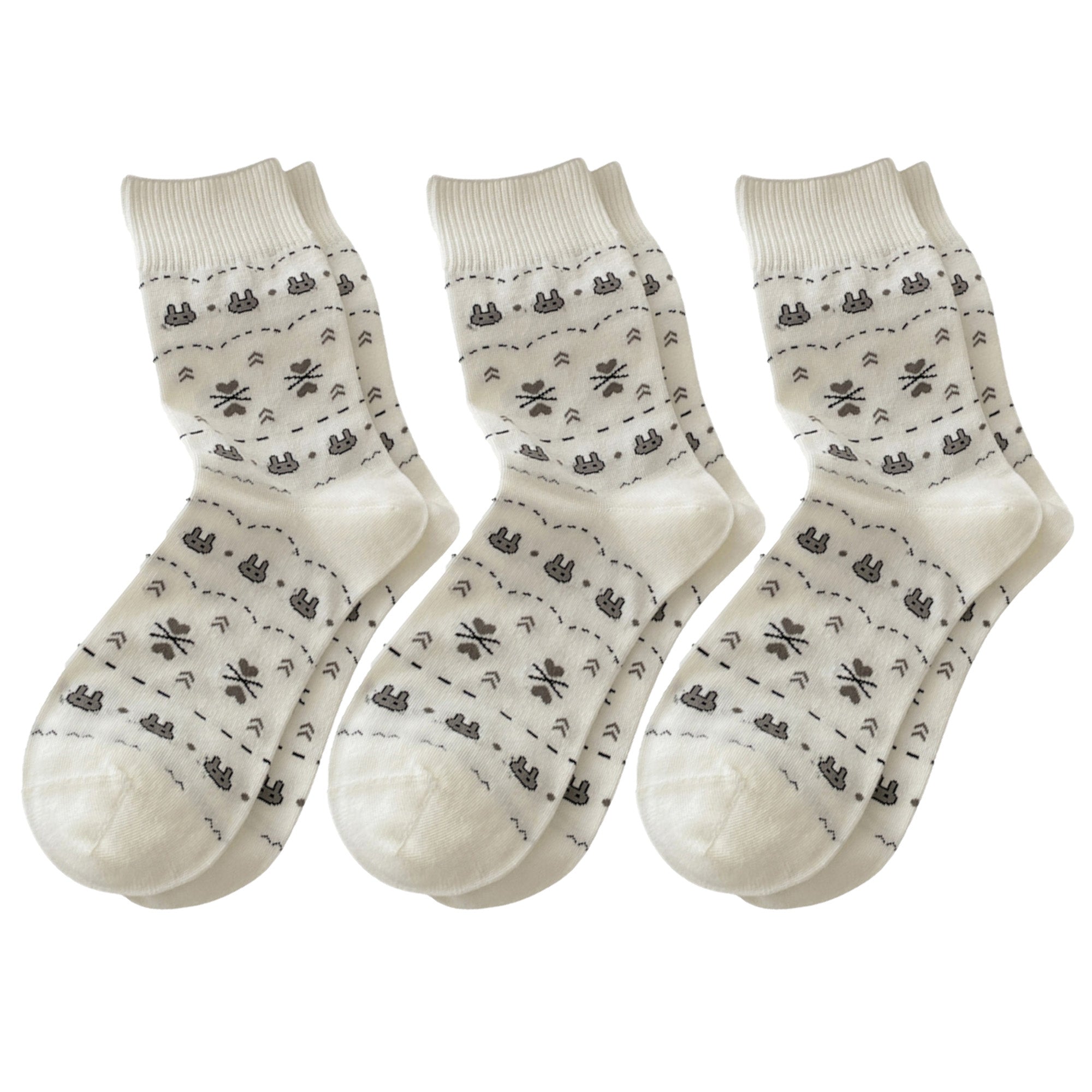 Anna-Kaci Women's Cotton Blend Socks 3-Pair Pack with Cute Animal Print Comfortable and Soft