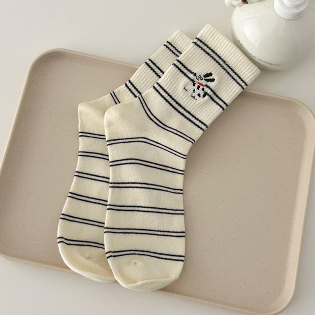 Anna-Kaci Womens Cotton Blend Crew Socks 3 Pair Soft Ribbed Knit Casual Everyday Socks
