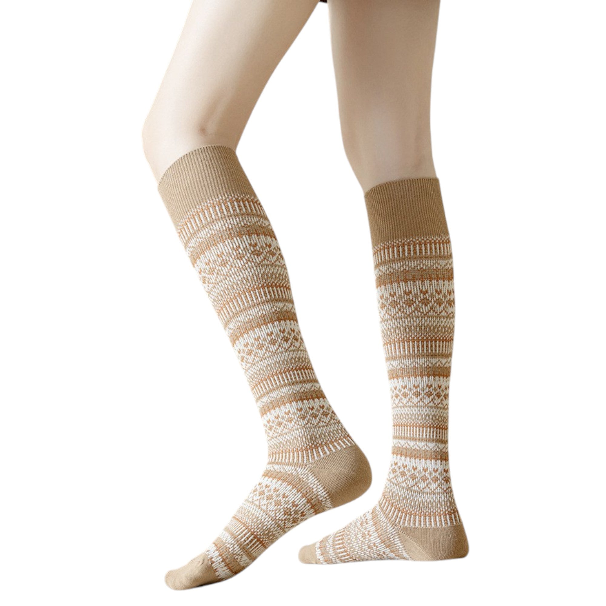 Anna-Kaci Women's 3-Pair Pack Knee-High Warm Socks with Vintage Stripe Design