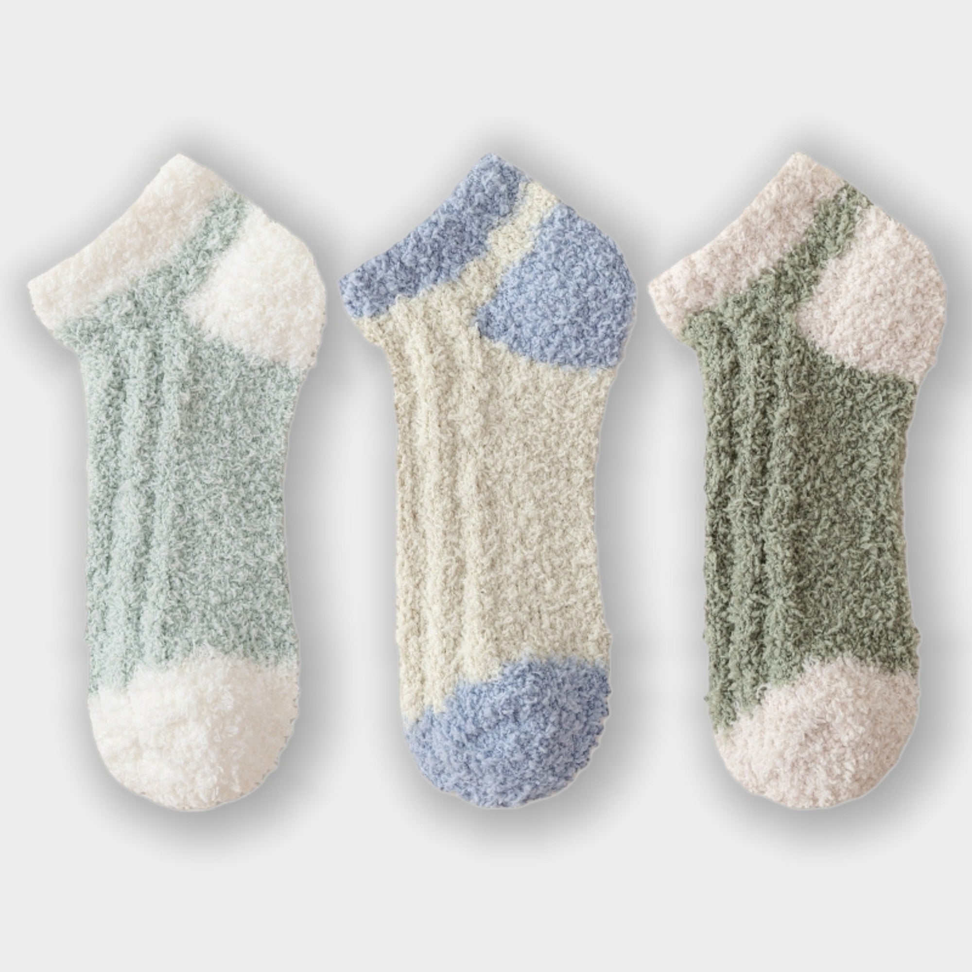 Anna-Kaci Women's 3-Pair Ultra-Soft Fuzzy Ankle Socks with Cozy Textured Design US 5¨C10