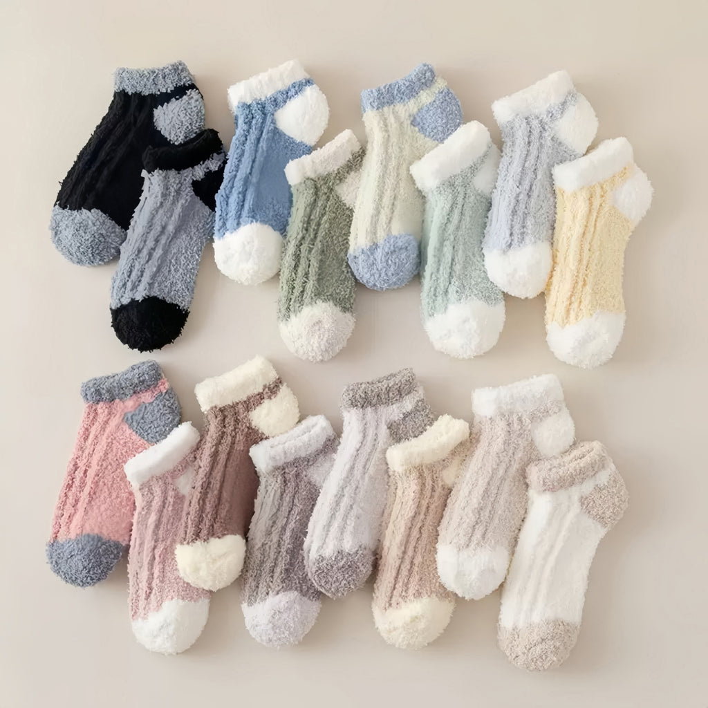 Anna-Kaci Women's 3-Pair Ultra-Soft Fuzzy Ankle Socks with Cozy Textured Design US 5¨C10