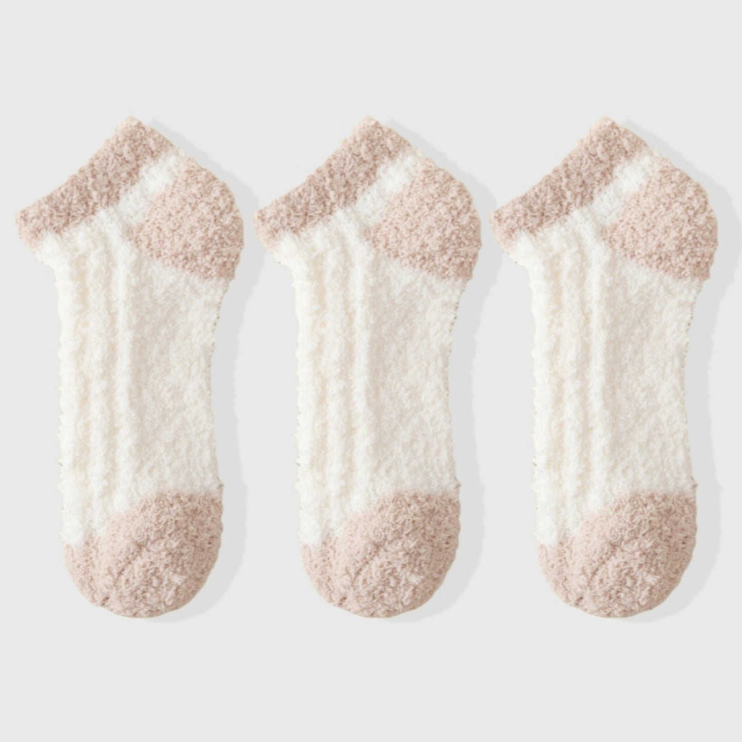Anna-Kaci Women's 3-Pair Ultra-Soft Fuzzy Ankle Socks with Cozy Textured Design US 5¨C10