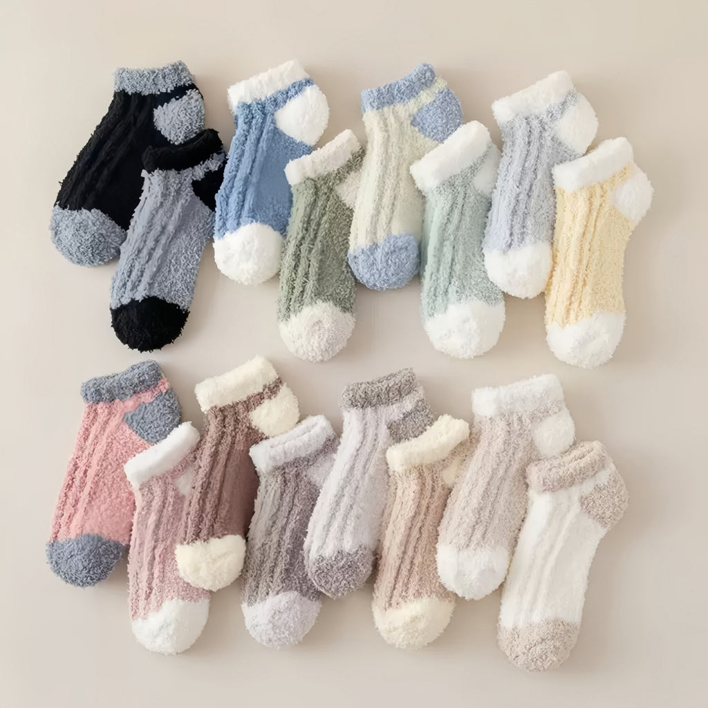 Anna-Kaci Women's 3-Pair Ultra-Soft Fuzzy Ankle Socks with Cozy Textured Design US 5¨C10
