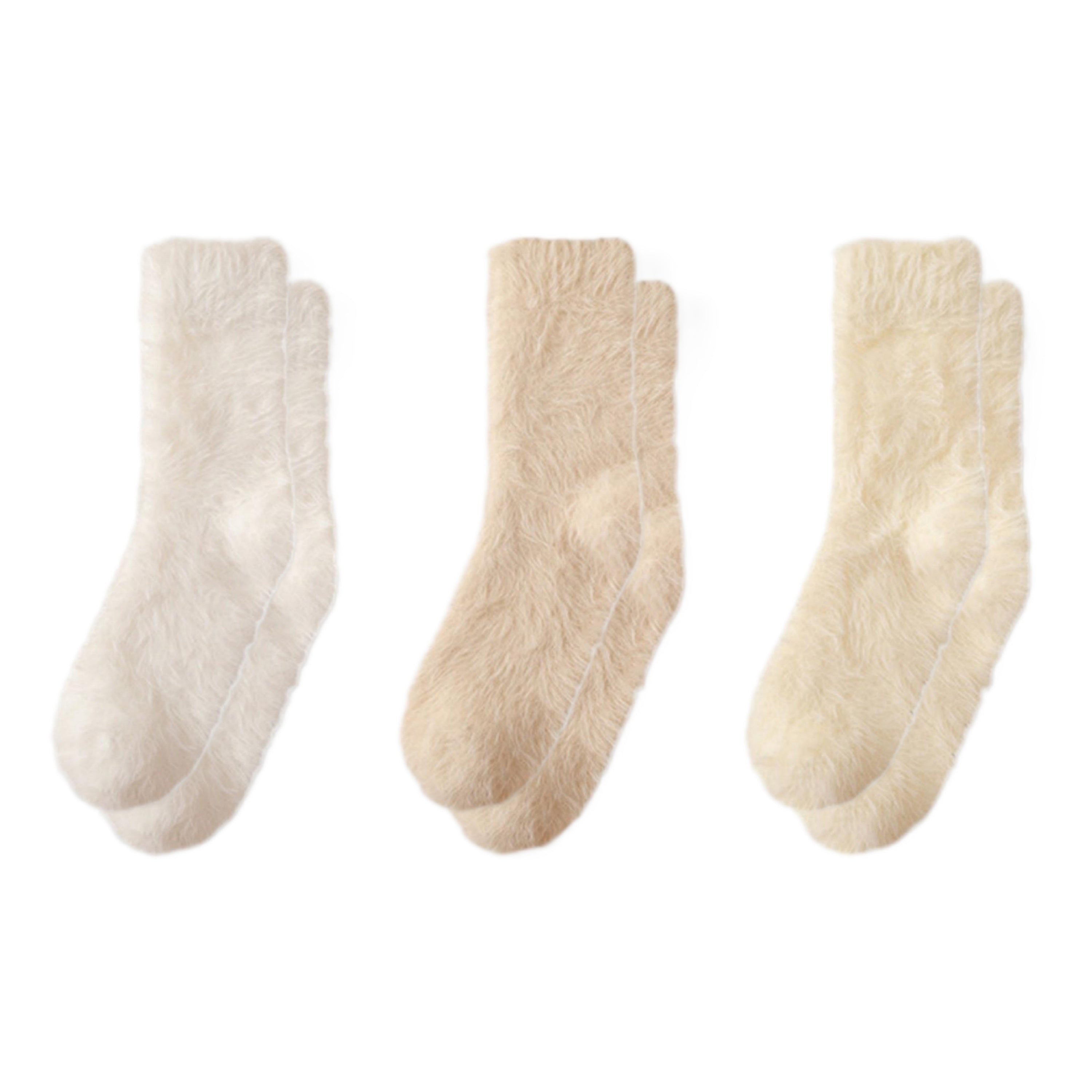 Anna-Kaci Women's 3-Pair Ultra-Plush Fuzzy Crew Socks with Soft Textured Finish US 5¨C10