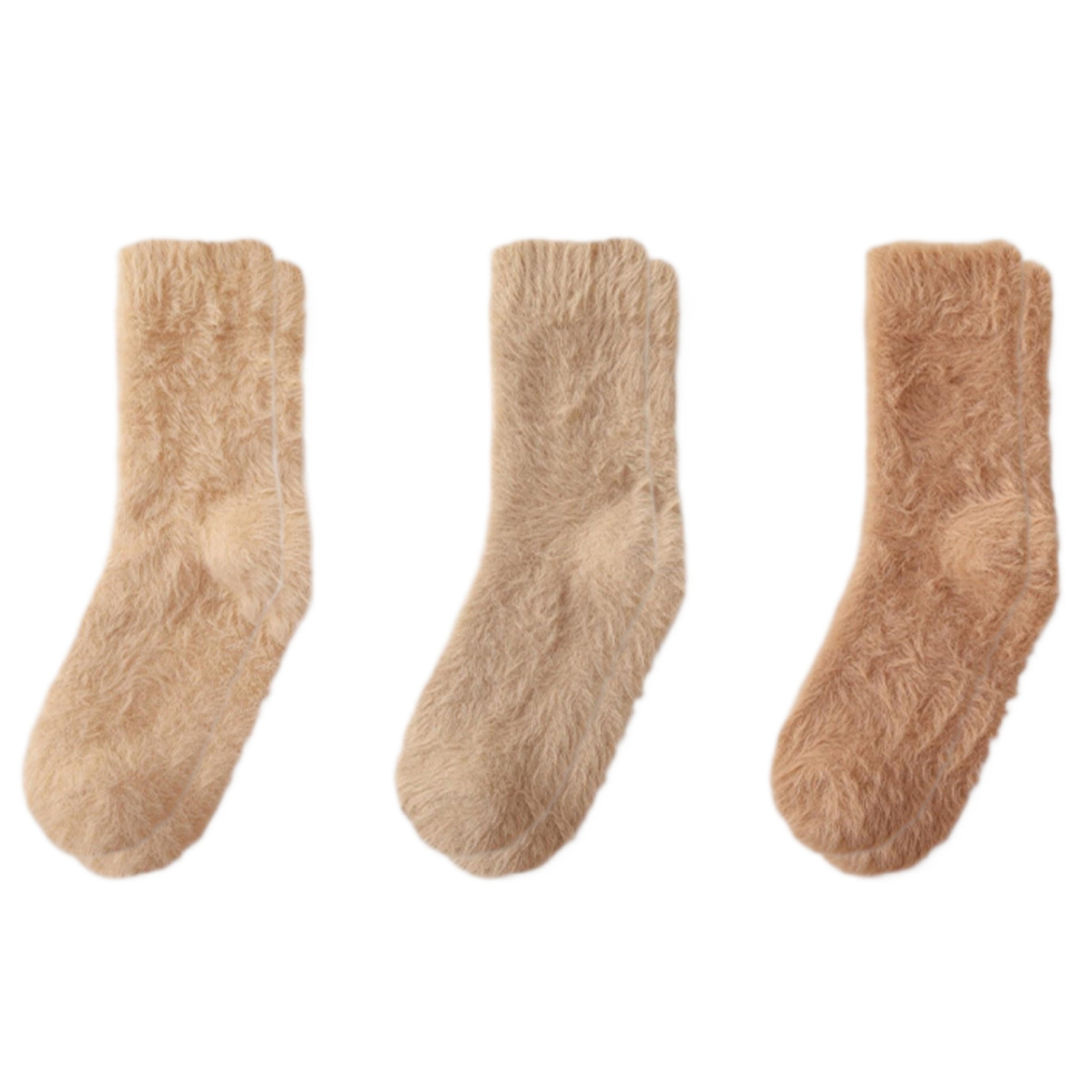 Anna-Kaci Women's 3-Pair Ultra-Plush Fuzzy Crew Socks with Soft Textured Finish US 5¨C10