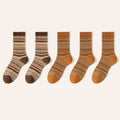 Anna-Kaci Women's 5-Pair Vintage Patterned Crew Socks Gift Set with Soft Knit Fabric US 5¨C9