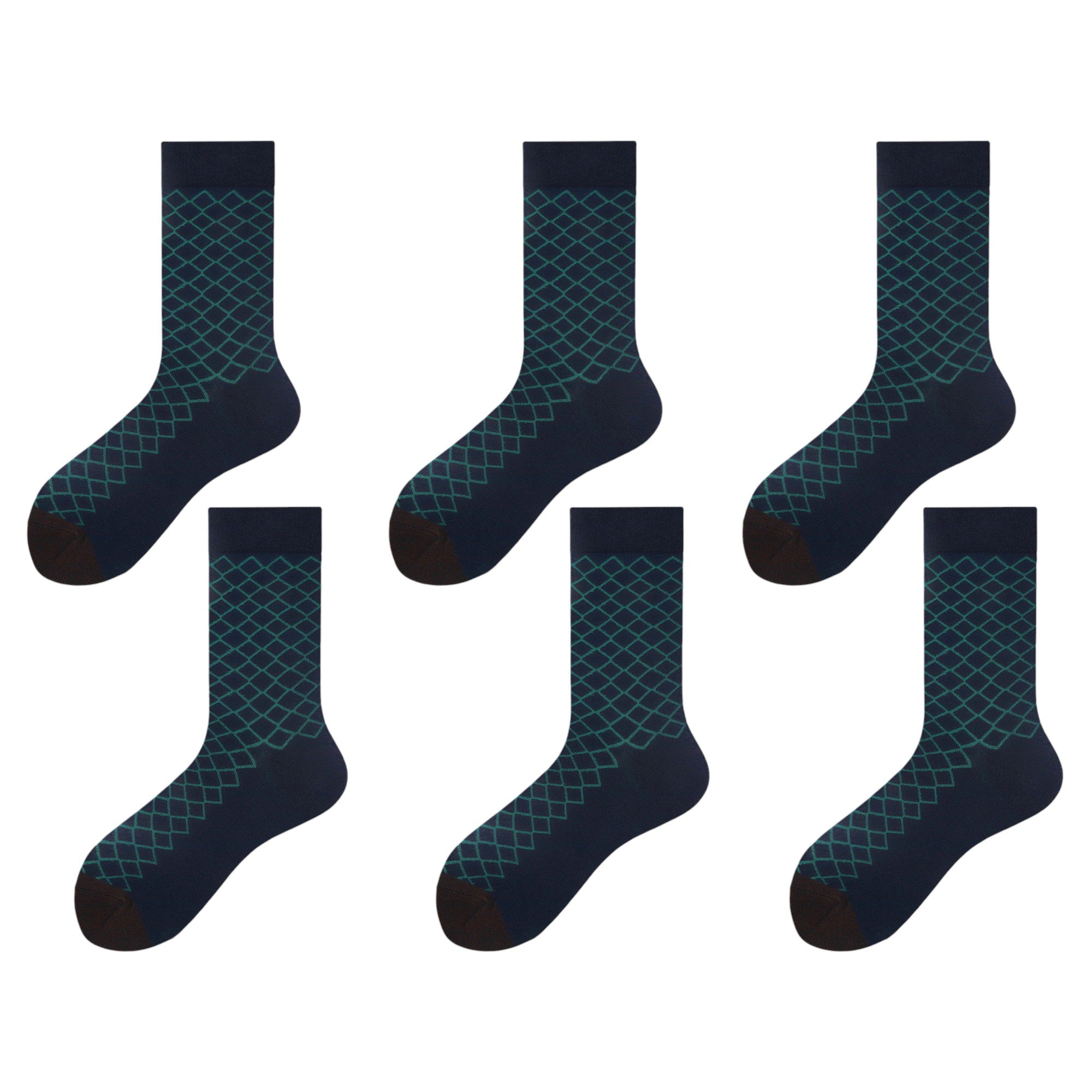 Anna-Kaci 6pk Men's Socks with Geometric Pattern