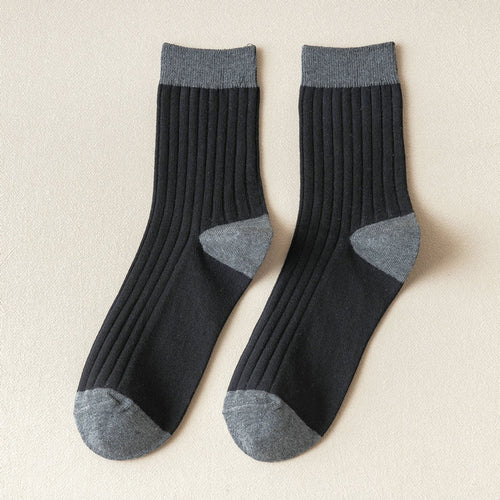 Anna-Kaci 6pk Men's Contrast - Color Ribbed Crew Socks - Non - Binding & Stay - Up