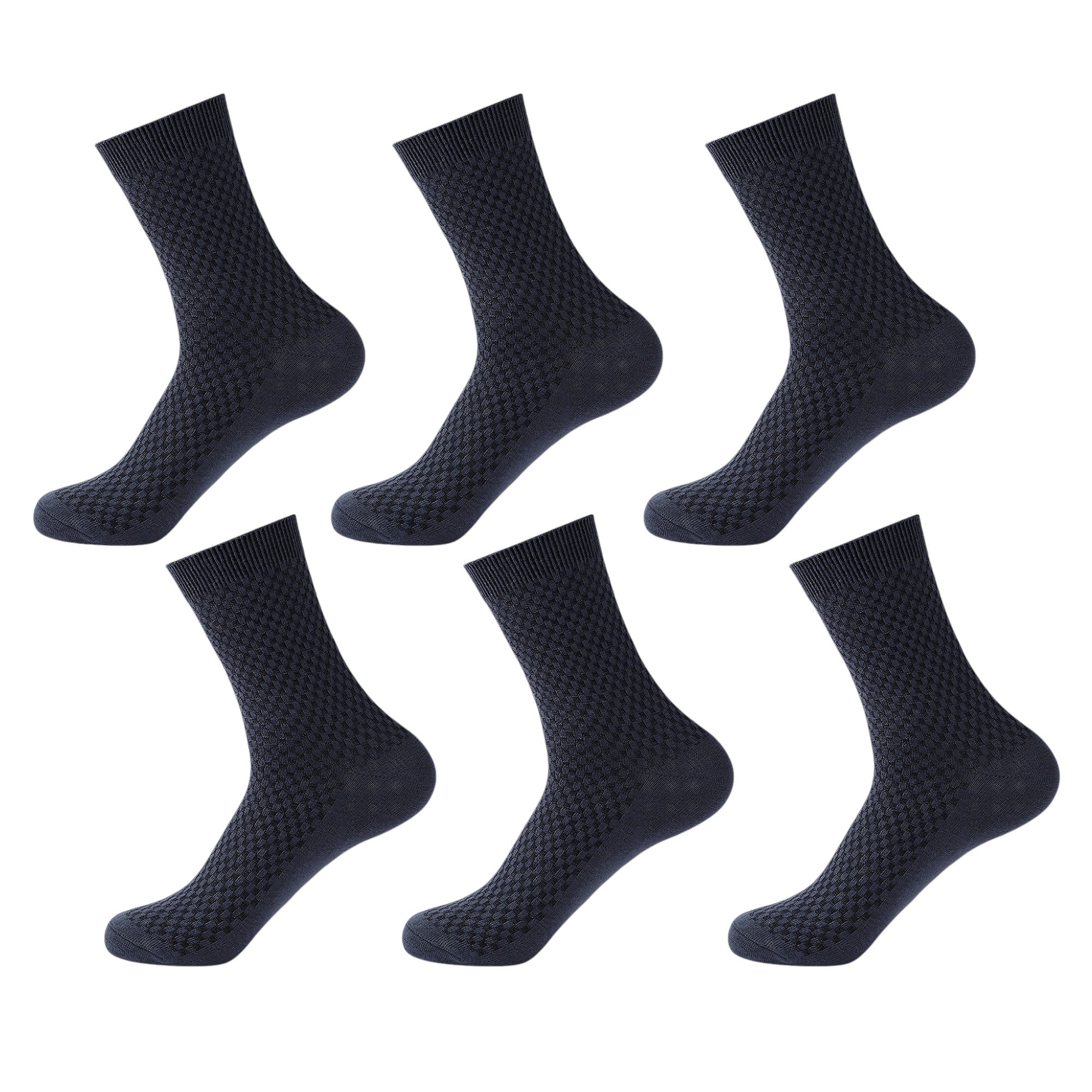 Anna-Kaci 6pk Men's Textured Crew Socks - Breathable & Comfortable