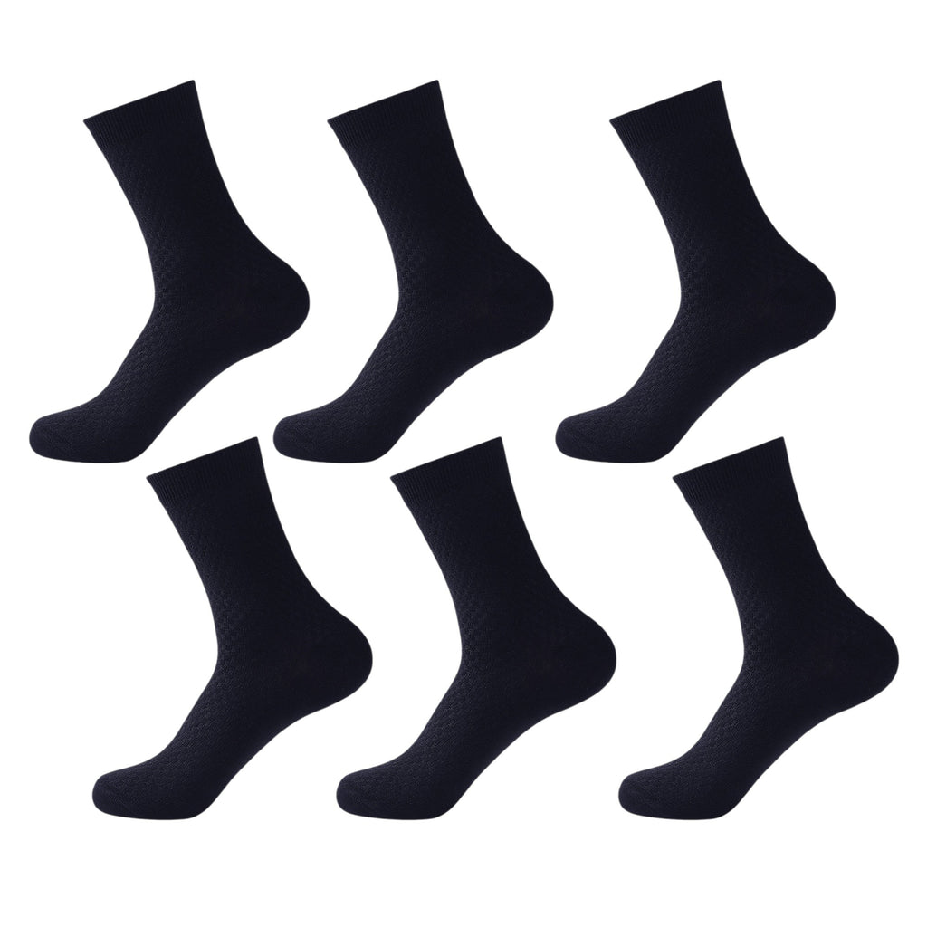 Anna-Kaci 6pk Men's Textured Crew Socks - Breathable & Comfortable