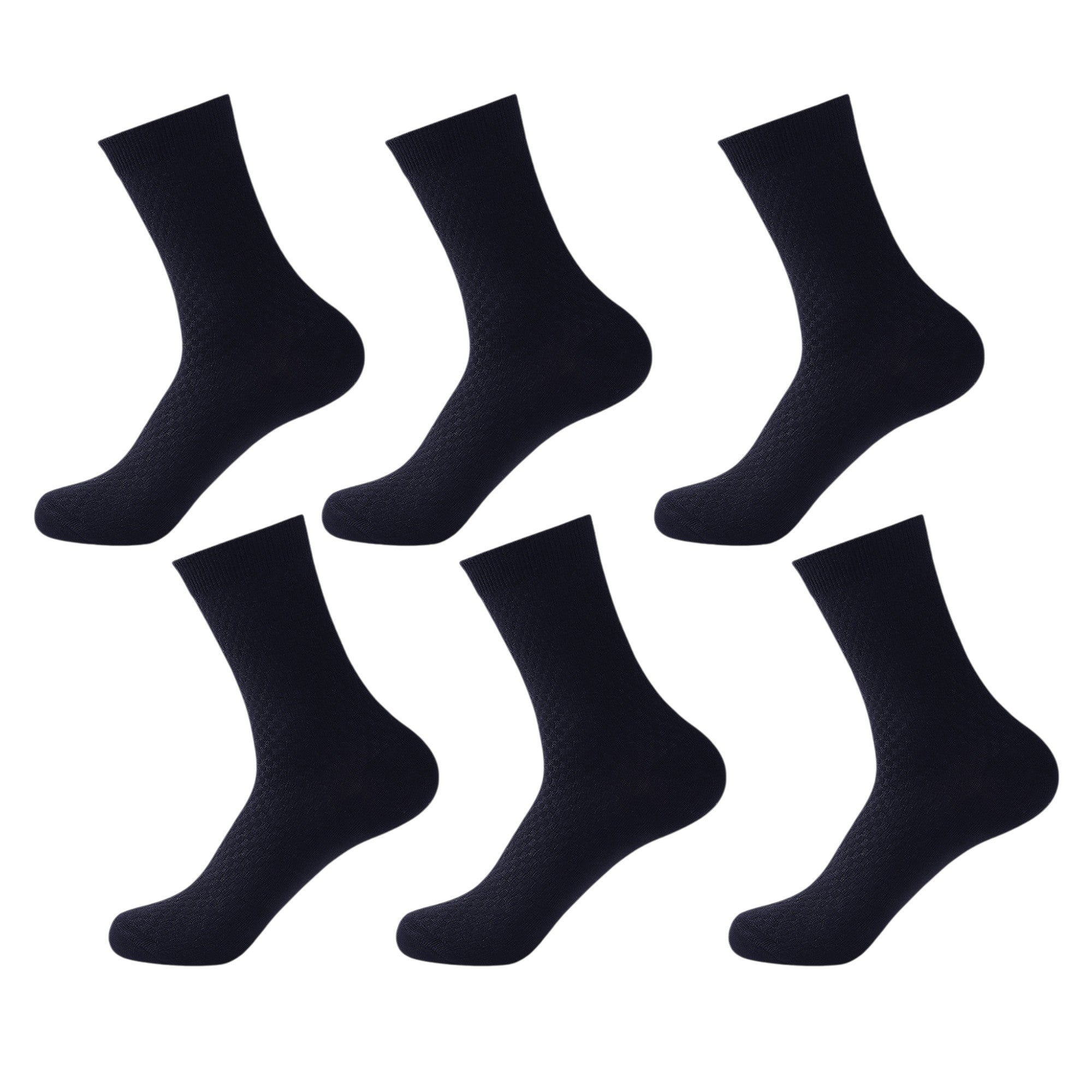 Anna-Kaci 6pk Men's Textured Crew Socks - Breathable & Comfortable