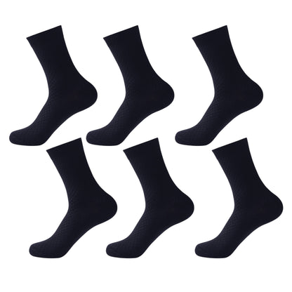 Anna-Kaci 6pk Men's Textured Crew Socks - Breathable & Comfortable