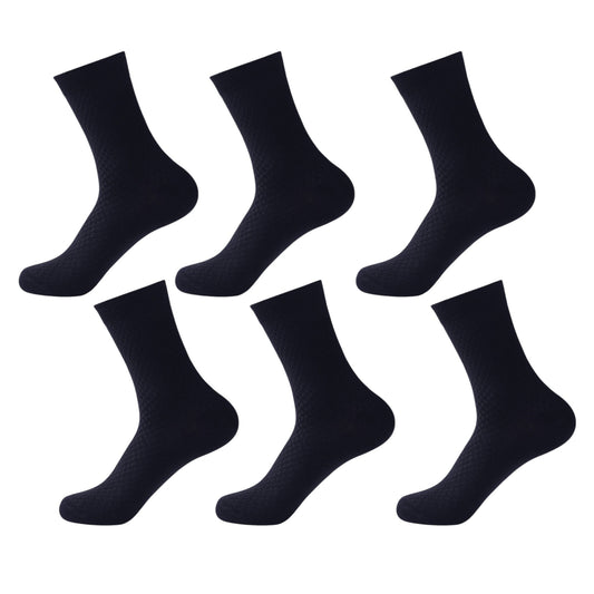 Anna-Kaci 6pk Men's Textured Crew Socks - Breathable & Comfortable