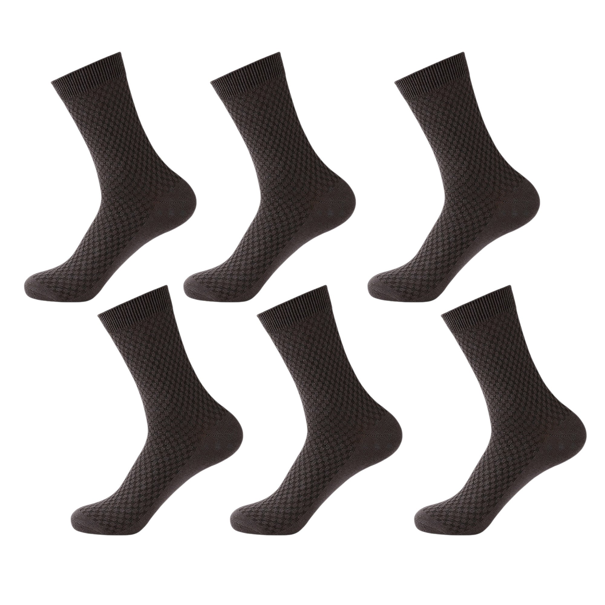 Anna-Kaci 6pk Men's Textured Crew Socks - Breathable & Comfortable