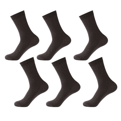 Anna-Kaci 6pk Men's Textured Crew Socks - Breathable & Comfortable