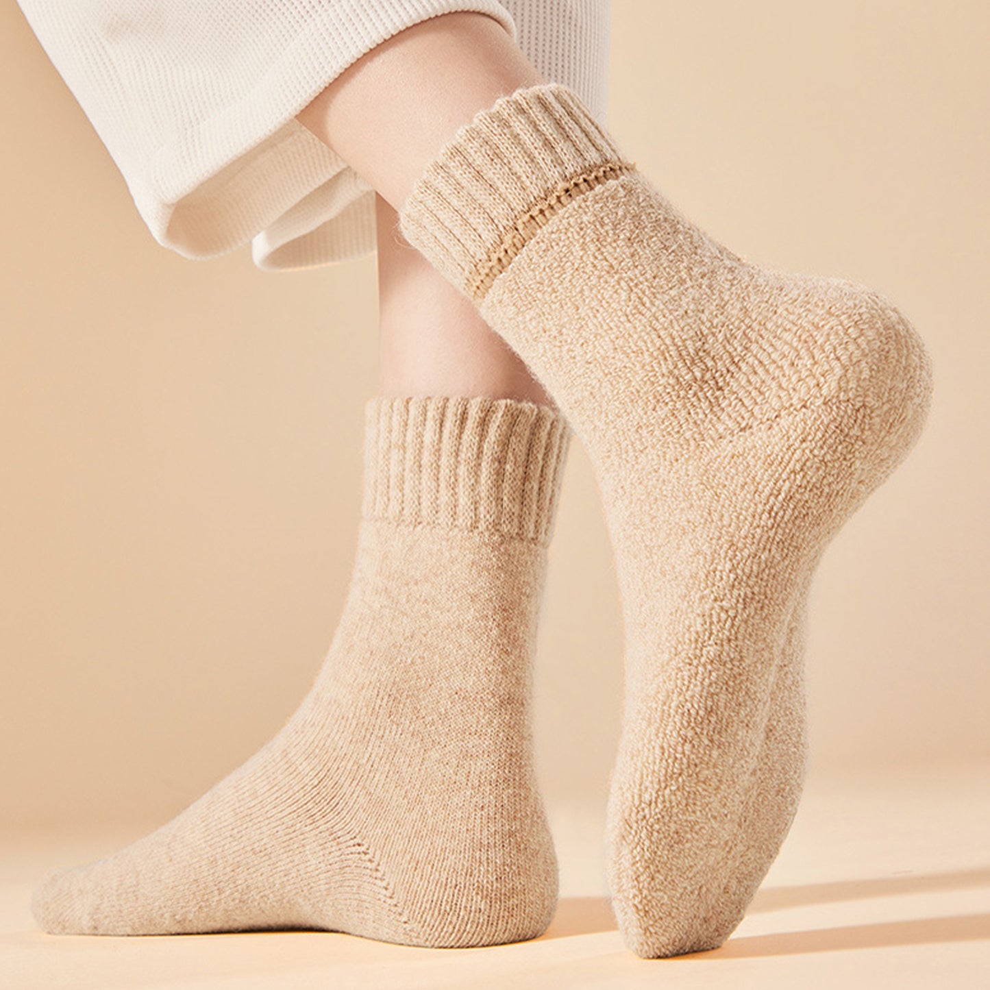 Anna-Kaci Women's 3-Pack Thermal Wool Blend Socks with Plush Lining for Winter Warmth
