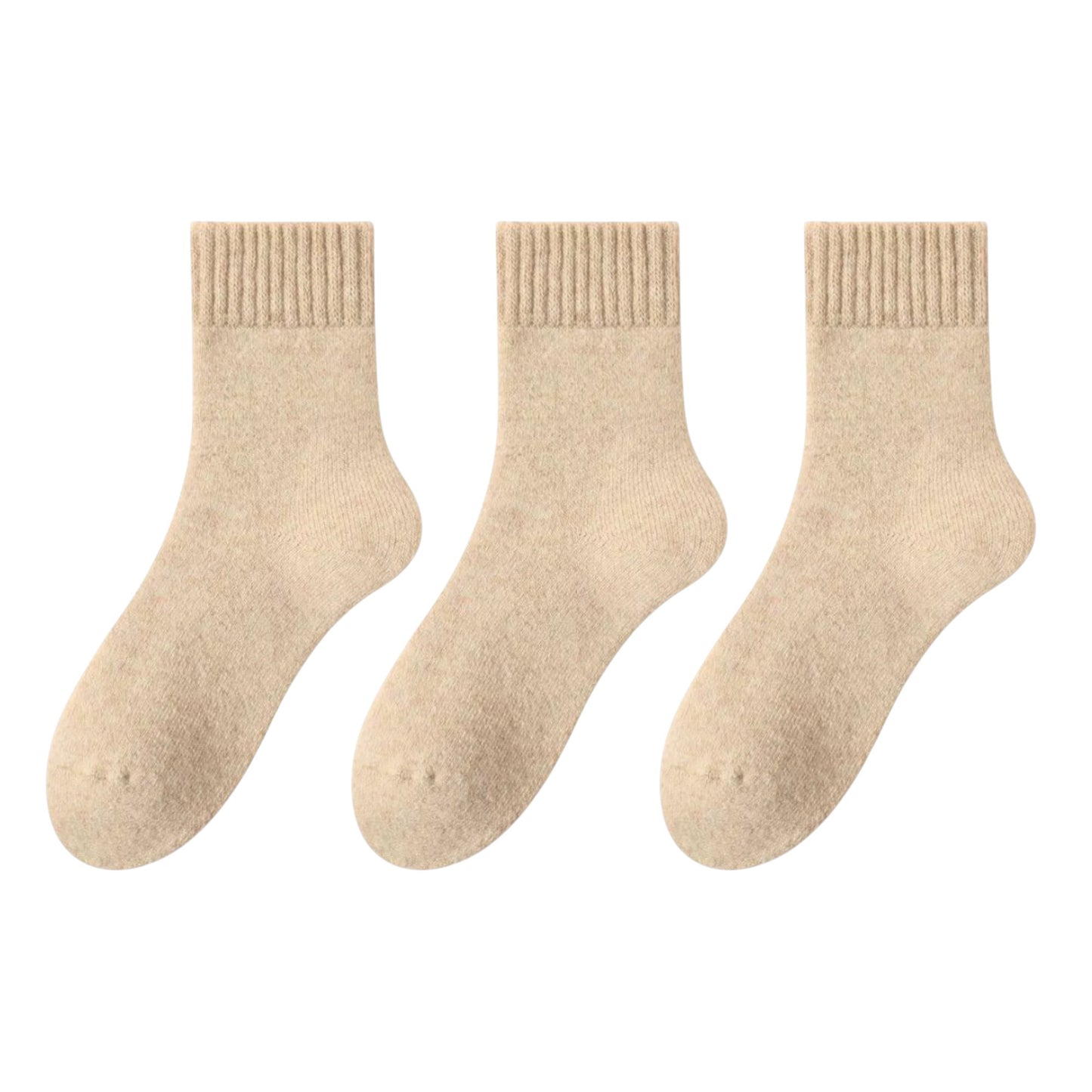 Anna-Kaci Women's 3-Pack Thermal Wool Blend Socks with Plush Lining for Winter Warmth
