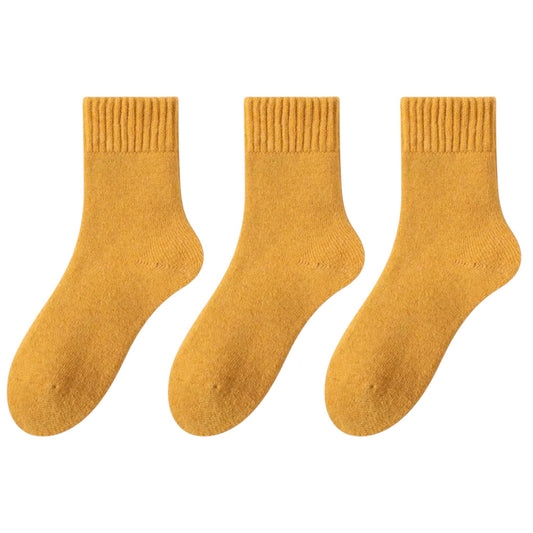 Anna-Kaci Women's 3-Pack Thermal Wool Blend Socks with Plush Lining for Winter Warmth