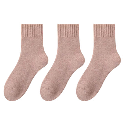 Anna-Kaci Women's 3-Pack Thermal Wool Blend Socks with Plush Lining for Winter Warmth