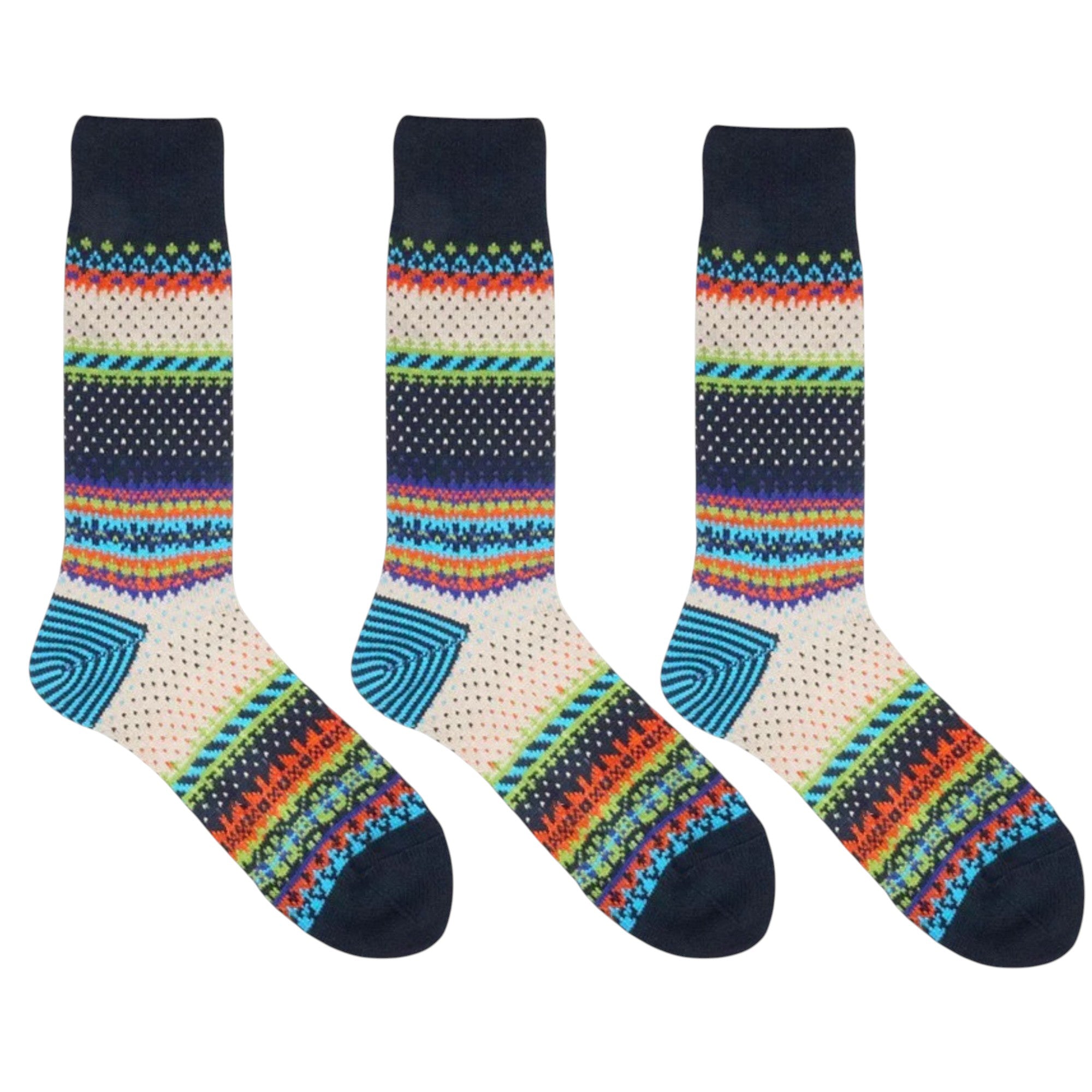Anna-Kaci Women's 3-Pack Retro Cotton Crew Socks Soft Breathable Mid Calf Warm Everyday Wear