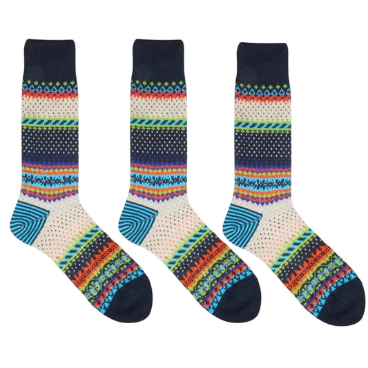 Anna-Kaci Women's 3-Pack Retro Cotton Crew Socks Soft Breathable Mid Calf Warm Everyday Wear