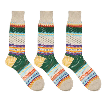 Anna-Kaci Women's 3-Pack Retro Cotton Crew Socks Soft Breathable Mid Calf Warm Everyday Wear
