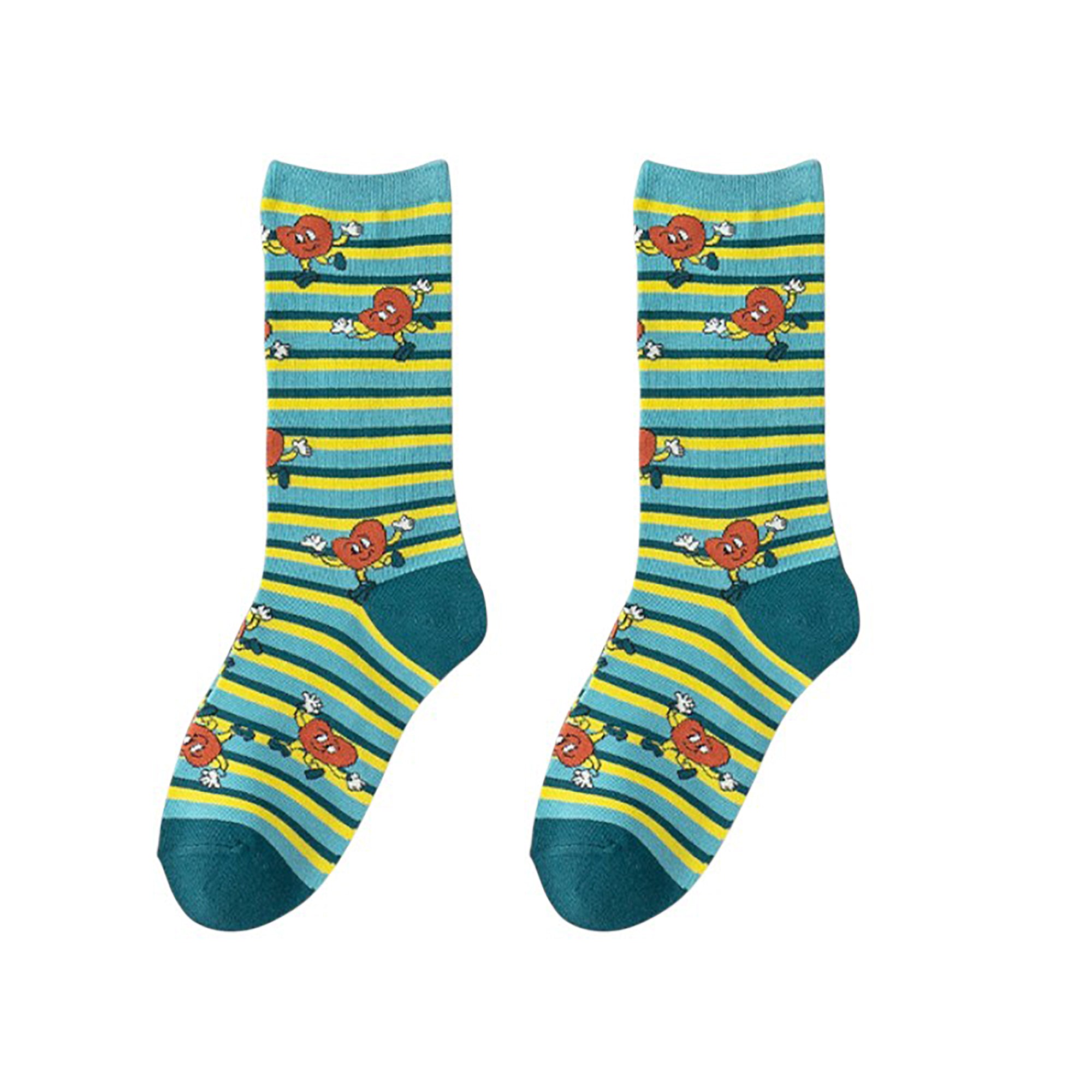 Anna-Kaci Women's Colorful Cotton Socks with Fun Cartoon Animal Patterns Breathable Soft